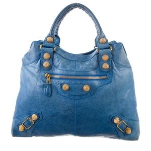 Blue Balenciaga Crossbody Motorcross Giant 21 Brief Bag - Authentic